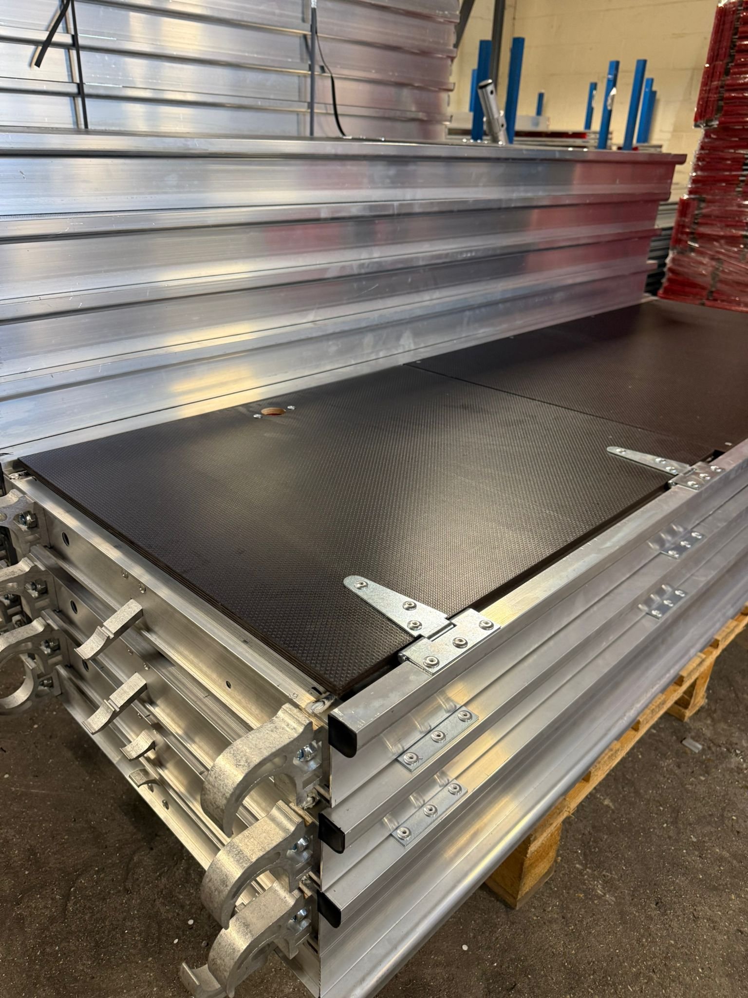 Scaffold trap door platforms in stock and ready for dispatch from our warehouse across the UK.