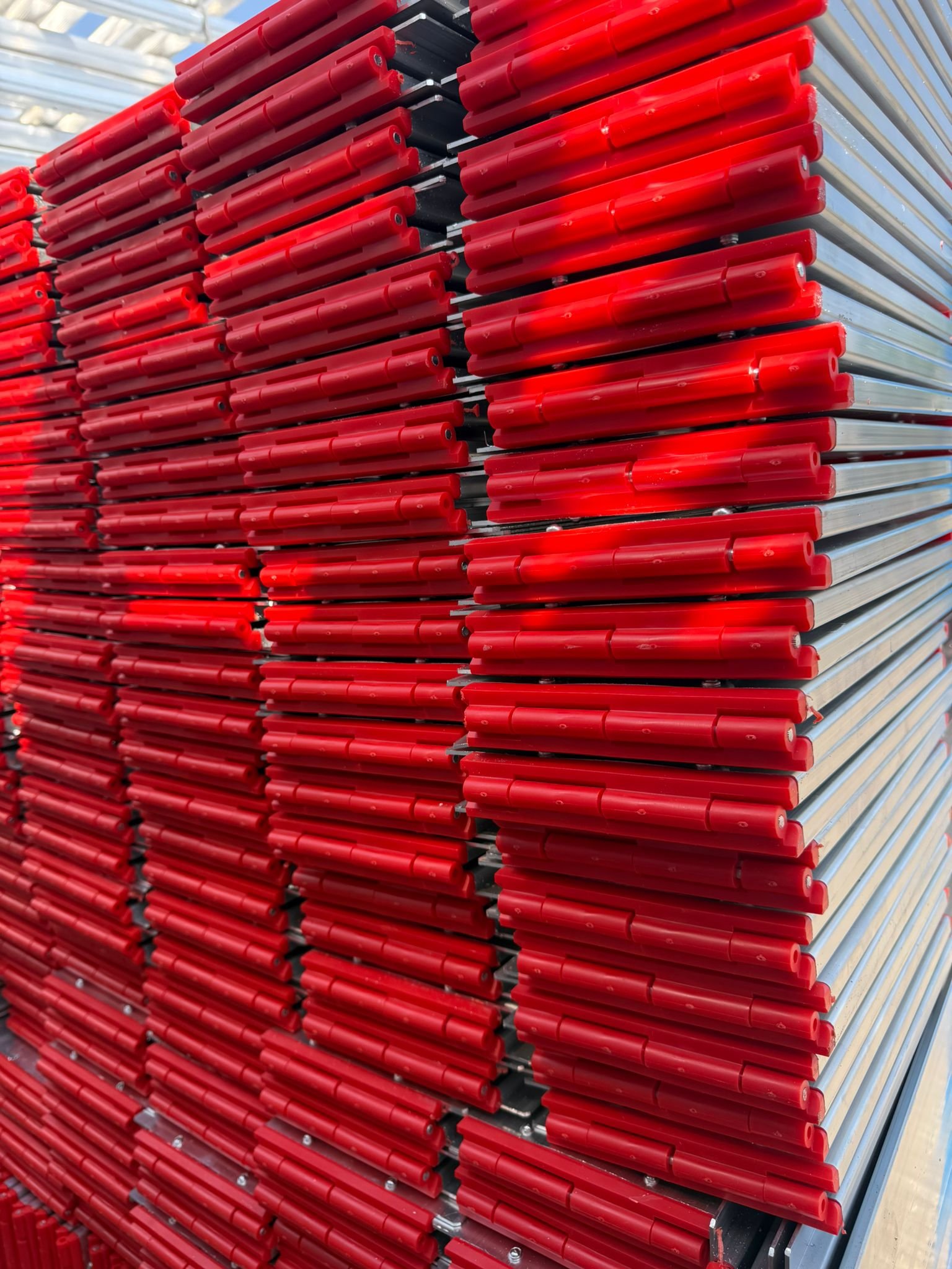 Folding toe boards in stock and ready for dispatch from our warehouse across the UK.