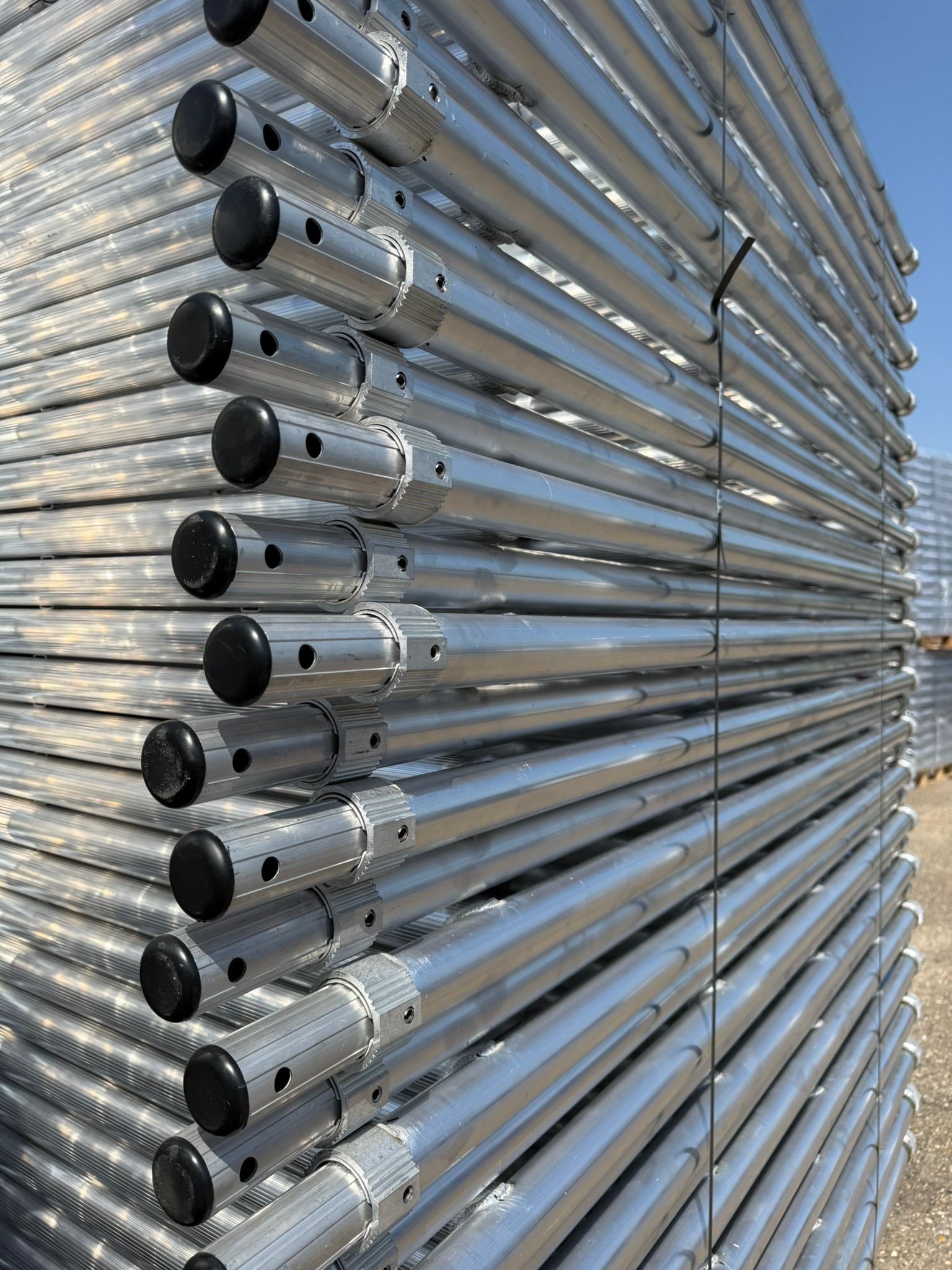 Scaffold tower frames in stock and ready for dispatch from our warehouse across the UK.